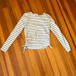 Black striped white shirt tight fitting